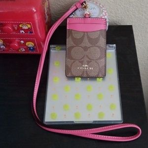 Coach ID badge holder with landyard